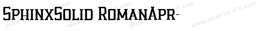 SphinxSolid RomanApr字体转换